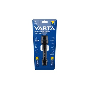 Varta INDESTRUCTIBLE F20 PRO - Torcia a mano - Nero - Alluminio - 9 m - IP67 - LED