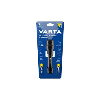 Varta INDESTRUCTIBLE F20 PRO - Hand flashlight - Black - Aluminum - 9 m - IP67 - LED