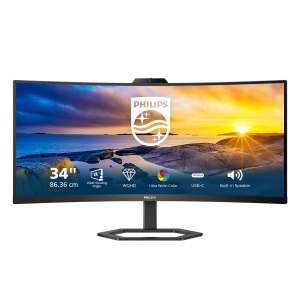 Philips 34E1C5600HE - 5000 Series - LED-Monitor - gebogen - 86.36 cm (34") - 3440 x 1440 WQHD @ 100 Hz - VA - 300 cd/m² - 3000:1 - 4 ms - HDMI, DisplayPort, USB-C - Lautsprecher - Textured Black