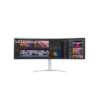 LG 49WQ95X-W - LED-Monitor - gebogen - 124.46 cm (49") - 5120 x 1440 UltraWide Dual QHD @ 144 Hz - Nano IPS - 400 cd/m² - 1000:1 - DisplayHDR 400 - 5 ms - 2xHDMI, DisplayPort, USB-C - Lautsprecher