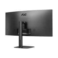 AOC Value-line CU34V5C/BK - V5 series - LED-Monitor - gebogen - 86.4 cm (34") - 3440 x 1440 WQHD @ 100 Hz - VA - 300 cd/m² - 3000:1 - 4 ms - HDMI, DisplayPort, USB-C - Lautsprecher - mattschwarz