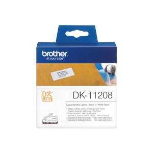 Brother DK-11208 - Schwarz auf Weiß - 400) Adressetiketten
