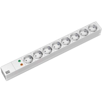 BACHMANN 48.26cm 19-inch socket strip 8-way with overcurrent protection without switch