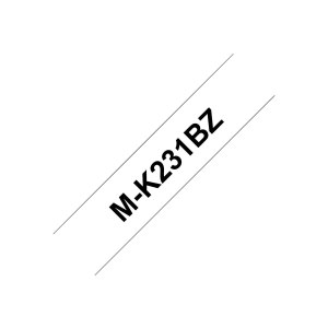 Brother Labelling Tape - 12mm - Black/White - Blister - M...