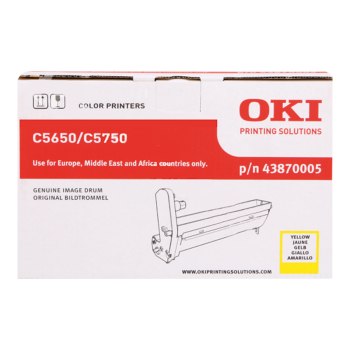 OKI Yellow image drum for C5650/5750 - Originale - OKI C5650 - C5750 - 20000 pagine - Stampa laser - Giallo - Nero - Argento