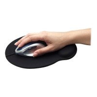 IC Intracom Manhattan Wrist Gel Support Pad and Mouse Mat, Black, 241 Ã— 203 Ã— 40 mm, non slip base, Lifetime Warranty, Card Retail Packaging