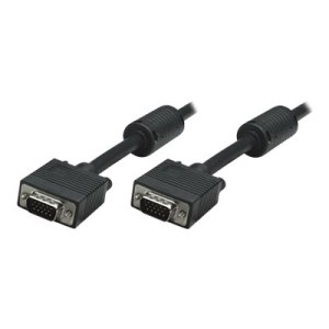 Manhattan VGA Monitor Cable (with Ferrite Cores), 10m, Black, Male to Male, HD15, Cable of higher SVGA Specification (fully compatible)