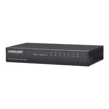 IC Intracom Intellinet 8-Port Fast Ethernet Office Switch, Desktop Size, Metal, IEEE 802.3az (Energy Efficient Ethernet)