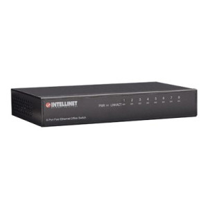 IC Intracom Intellinet 8-Port Fast Ethernet Office Switch, Desktop Size, Metal, IEEE 802.3az (Energy Efficient Ethernet)