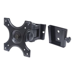 Manhattan TV & Monitor Mount, Wall, Tilt and Swivel, 1 screen, Screen Sizes: 13-27", Black, VESA 75x75 to 100x100mm, 12kg, Swivel with 2 pivots, Lifetime Warranty - Klammer - für Monitor - stabiler Stahl - Bildschirmgröße: bis zu 55,9 cm (bis zu 22 Zoll)