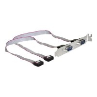 Delock Serial panel - 9 pin serial header (F) to DB-9 (M)