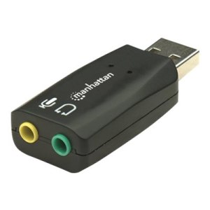 IC Intracom Manhattan USB-A Sound Adapter, USB-A to 3.5mm...