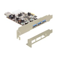 DeLock PCI Express Card > 3 x extern + 1 x intern USB 3.0 - USB-Adapter - PCIe Low-Profile - USB, USB 2.0, USB 3.0 - 4 Anschlüsse