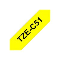 Brother TZe-C51 - Nero su giallo fluorescente - TZe - Grigio - Trasferimento termico - Brother - PT-2430PC - PT-2700 - PT-2730 - PT-9600 - PT-9700PC - PT-9800PCN