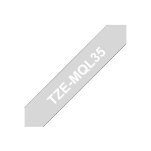 Brother TZe-MQL35 - Matte - white on light gray