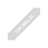 Brother TZe-MQL35 - Matte - white on light gray