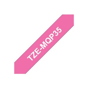 Brother TZe-MQP35 - Matt - Weiß auf Berry Pink - Rolle (1,2 cm x 5 m)