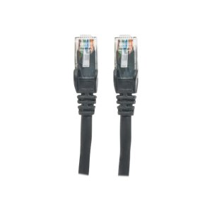 Intellinet Network Patch Cable, Cat6, 0.5m, Black, CCA, U/UTP, PVC, RJ45, Gold Plated Contacts, Snagless, Booted, Lifetime Warranty, Polybag