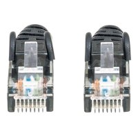 Intellinet Network Patch Cable, Cat6, 1m, Black, CCA, U/UTP, PVC, RJ45, Gold Plated Contacts, Snagless, Booted, Lifetime Warranty, Polybag