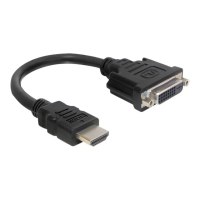 Delock 0.2m HDMI-DVI M/F - 0,2 m - HDMI tipo A (Standard) - DVI-D - Maschio - Femmina - Nero