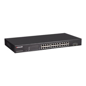 Intellinet 24-Port Gigabit Ethernet PoE+ Web-Managed Switch with 2 SFP Ports, 24 x PoE ports, IEEE 802.3at/af Power over Ethernet (PoE+/PoE)