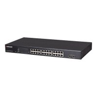 Intellinet 24-Port Gigabit Ethernet PoE+ Web-Managed Switch with 2 SFP Ports, 24 x PoE ports, IEEE 802.3at/af Power over Ethernet (PoE+/PoE), 2 x SFP, Endspan, 19" Rackmount