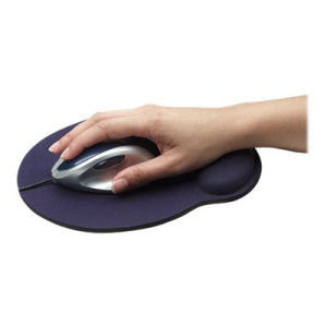 Manhattan Wrist Gel Support Pad and Mouse Mat, Blue, 241 x 203 x 40 mm, non slip base, Lifetime Warranty, Card Retail Packaging - Mauspad mit Handgelenkpolsterkissen - Blau