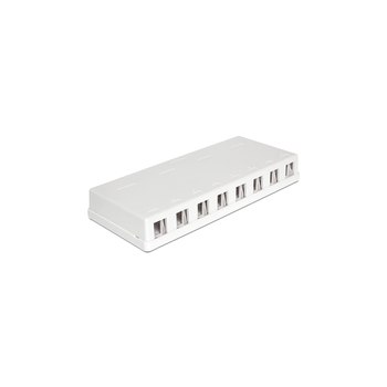 DeLOCK Keystone Surface Mounted Box - Gehäuse mit modularen Einsätzen - weiß - 8 Ports