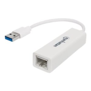 Manhattan USB-A Gigabit Network Adapter, White,...