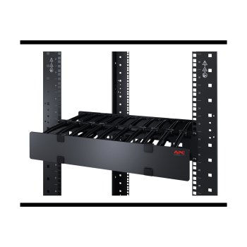 APC Horizontal Cable Manager Single-Sided with Cover - Rack - Kabelführungssatz - Schwarz - 2U - 48.3 cm (19")