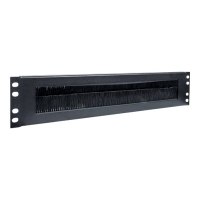 Intellinet 19" Kabeldurchführung, 2 HE, mit Bürstenleiste, schwarz - Rack-Blende mit Bürste für Kabeldurchführung - Schwarz, RAL 9005 - 2U - 48.3 cm (19")