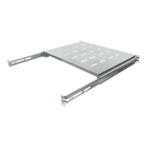 Intellinet 19" Sliding Shelf, 1U, For 600 to 800mm Depth Cabinets & Racks, shelf depth 350mm, Grey