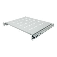 Intellinet 19" Ausziehbarer Fachboden, 1 HE, geeignet für Schränke mit 600 bis 800 mm Tiefe, Ablagefläche 350 mm Tiefe, grau - Rack - Regal - Grau, RAL 7035 - 1U - 48.3 cm (19")