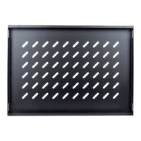 Intellinet 19" Fachboden zur Festmontage, 1 HE, 345 mm Tiefe, schwarz - Rack - Regal - Schwarz, RAL 9005 - 1U - 48.3 cm (19")