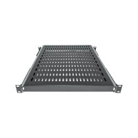 Intellinet 19" Ausziehbarer Fachboden, 1 HE, geeignet für Schränke mit 600 bis 800 mm Tiefe, Ablagefläche 350 mm Tiefe, schwarz - Rack - Regal - Schwarz, RAL 9005 - 1U - 48.3 cm (19")