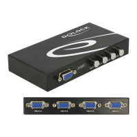 DeLock Switch VGA 4 port manual bidirectional - Bildschirm-Switch - 4 x VGA - Desktop