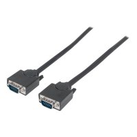 IC Intracom Manhattan VGA Monitor Cable, 1.8m, Black, Male to Male, HD15, Cable of higher SVGA Specification (fully compatible)