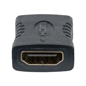 Manhattan HDMI Coupler, 4K@60Hz (Premium High Speed), Female to Female, Straight Connection, Black, Ultra HD 4k x 2k, Fully Shielded, Gold Plated Contacts, Lifetime Warranty, Polybag