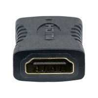 Manhattan HDMI Coupler, 4K@60Hz (Premium High Speed), Female to Female, Straight Connection, Black, Ultra HD 4k x 2k, Fully Shielded, Gold Plated Contacts, Lifetime Warranty, Polybag