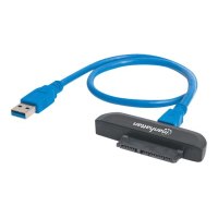 Manhattan USB-A to SATA 2.5" Adapter Cable, 42cm, Male to Male, 5 Gbps (USB 3.2 Gen1 aka USB 3.0), Supports 48-bit LBA, SuperSpeed USB, Three Year Warranty, Blister