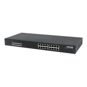 Intellinet 16-Port Gigabit Ethernet PoE+ Switch, 16 x PoE-Ports, IEEE 802.3at/af Power over Ethernet (PoE+/PoE)