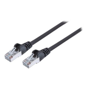 Intellinet Network Patch Cable, Cat6, 1m, Black, Copper, S/FTP, LSOH / LSZH, PVC, RJ45, Gold Plated Contacts, Snagless, Booted, Polybag