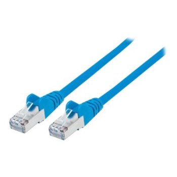 Intellinet Network Patch Cable, Cat6, 1m, Blue, Copper, S/FTP, LSOH / LSZH, PVC, RJ45, Gold Plated Contacts, Snagless, Booted, Polybag