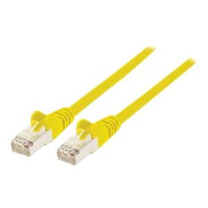 Intellinet Network Patch Cable, Cat6, 15m, Yellow, Copper, S/FTP, LSOH / LSZH, PVC, RJ45, Gold Plated Contacts, Snagless, Booted, Polybag