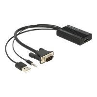 Delock 62597 - 0,25 m - VGA - 3-pin - USB A - HDMI - Maschio - Femmina - 1920 x 1080 Pixel