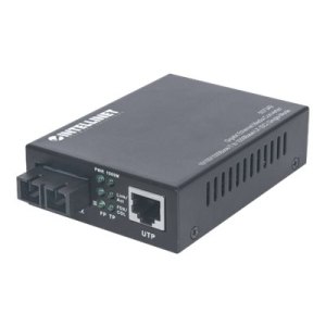 Intellinet Gigabit Ethernet Single Mode Media Converter, 10/100/1000Base-T to 1000Base-Lx (SC) Single-Mode, 20km (Euro 2-pin plug)