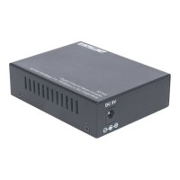 Intellinet Gigabit Ethernet Single Mode Media Converter, 10/100/1000Base-T to 1000Base-Lx (SC) Single-Mode, 20km (Euro 2-pin plug)