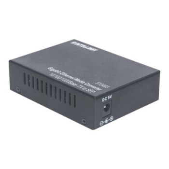 Intellinet Gigabit Ethernet to SFP Media Converter, 10/100/1000Base-Tx to SFP slot, empty (Euro 2-pin plug)