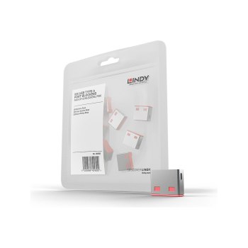 Lindy USB Port Blocker - USB-Portblocker - Rot (Packung mit 10)