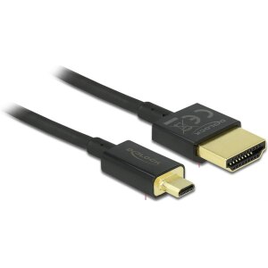 Delock Slim Premium - HDMI mit Ethernetkabel - mikro HDMI...